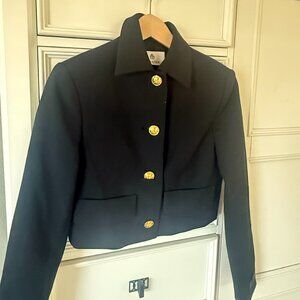 Aritzia Babaton Cropped Short Blazer Jacket Gold Buttons 2XS
